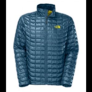 The North Face blue and yellow Thermoball jacket